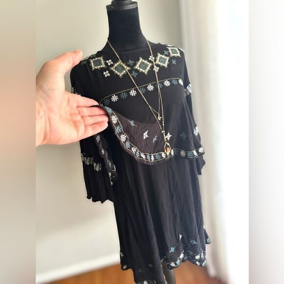 ZARA Embroidered Boho Festival Layered dress Size XS - Picture 13 of 16